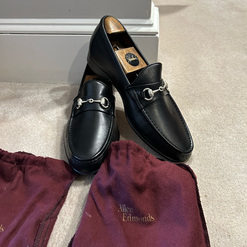 Allen Edmonds Verona bridle bit loafers.